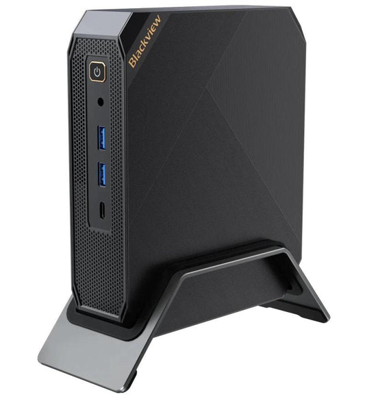 Blackview Mini MP200-I9-1TB Desktop PC with Intel i9-11900H, 16GB RAM, 1TB SSD, Windows 11 Pro offers powerful performance in a compact design.