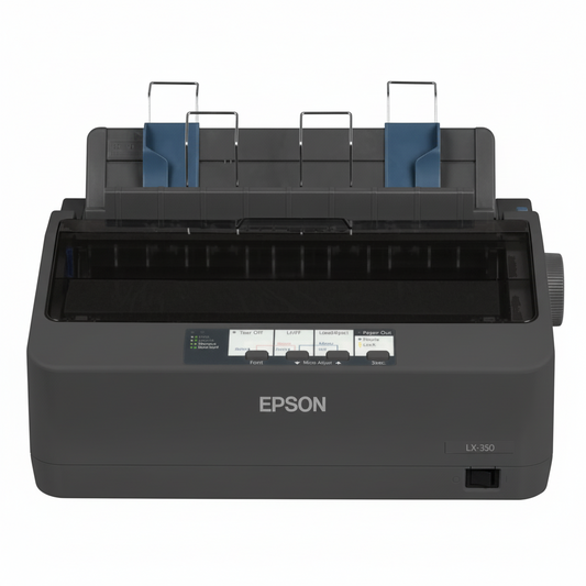 Epson LX-350 dot matrix printer front view.

