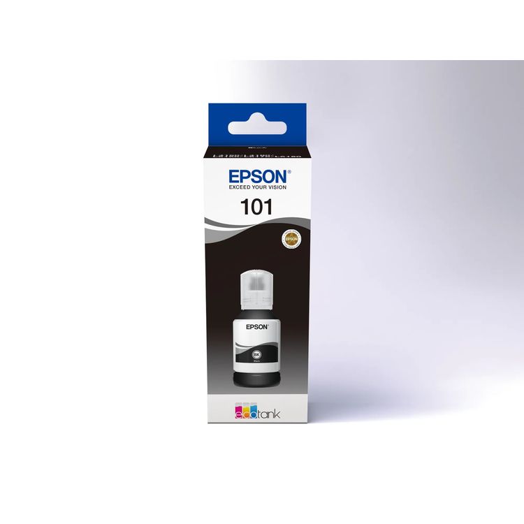 Epson 101 black EcoTank ink bottle packaging C13T03V14A