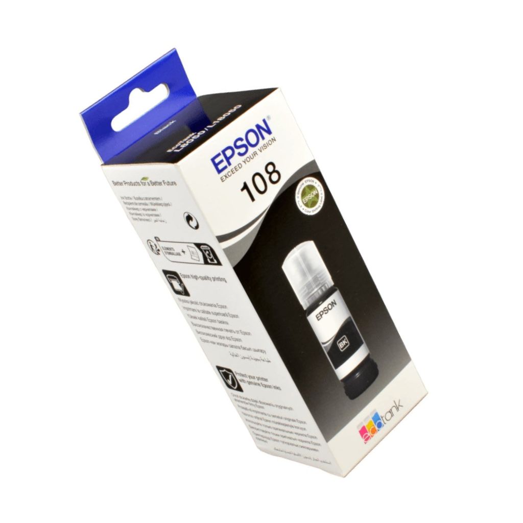 Epson genuine ink bottle with EcoTank compatibility