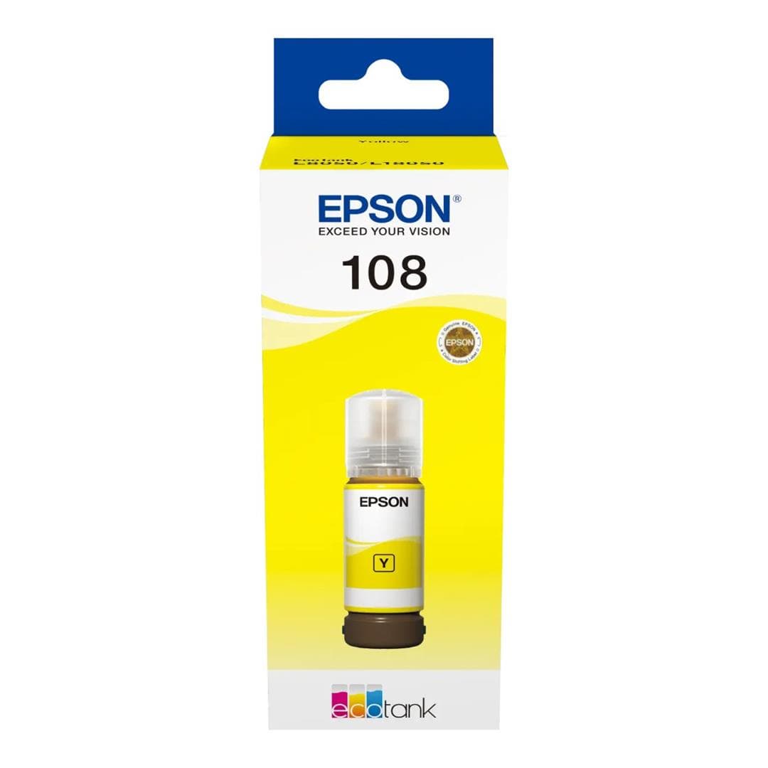 Genuine Epson 108 Yellow EcoTank ink single-pack