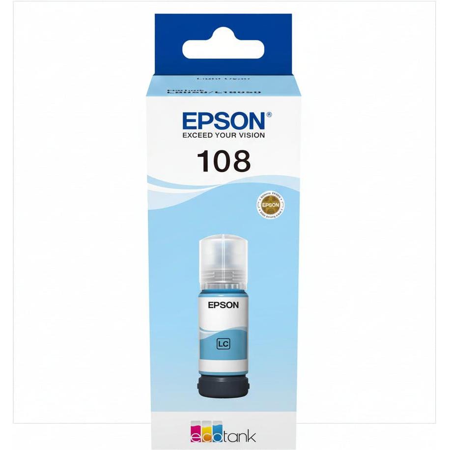 Epson 108 EcoTank Light Cyan ink bottle 70ml