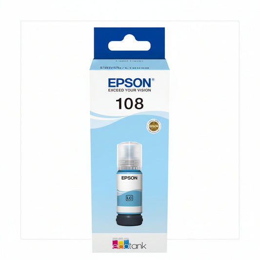 Epson 108 EcoTank Light Cyan ink bottle 70ml