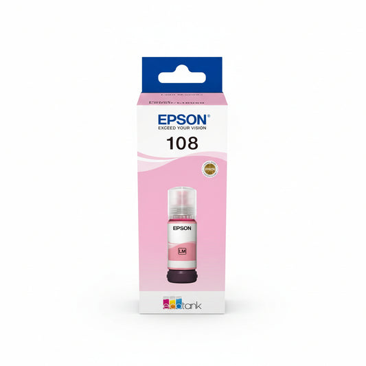 Epson 108 light magenta ink bottle 70ml front view