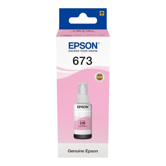 Epson 673 light magenta EcoTank ink bottle front view