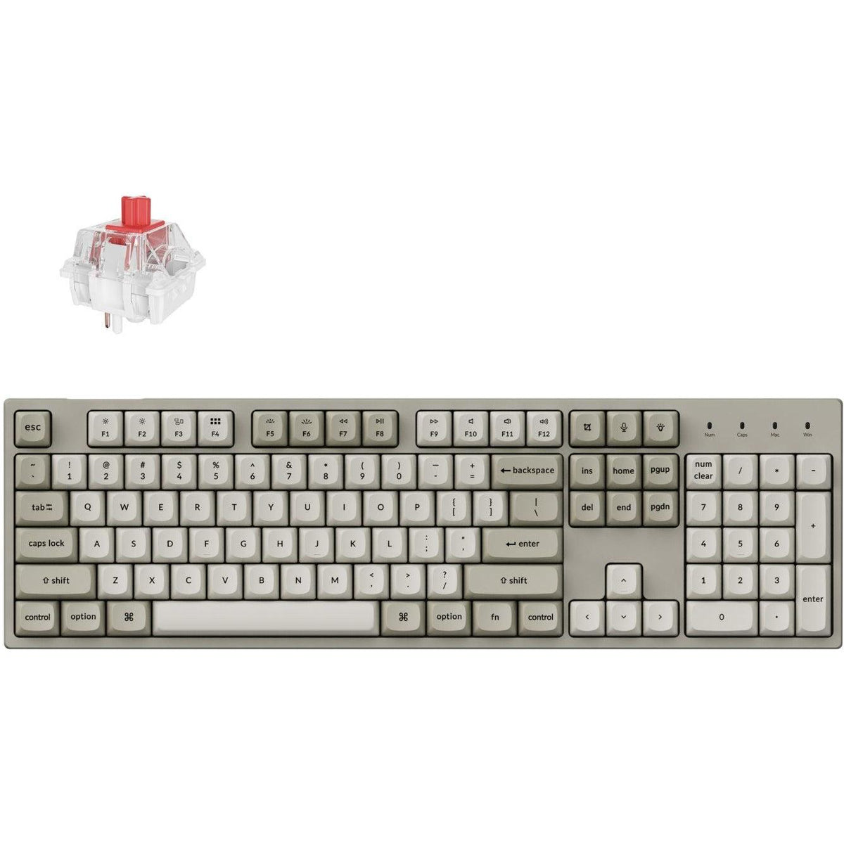Keychron C2 Pro 100% 8K Super Red Switch Hot-Swap RGB Wired Custom Mechanical Keyboard