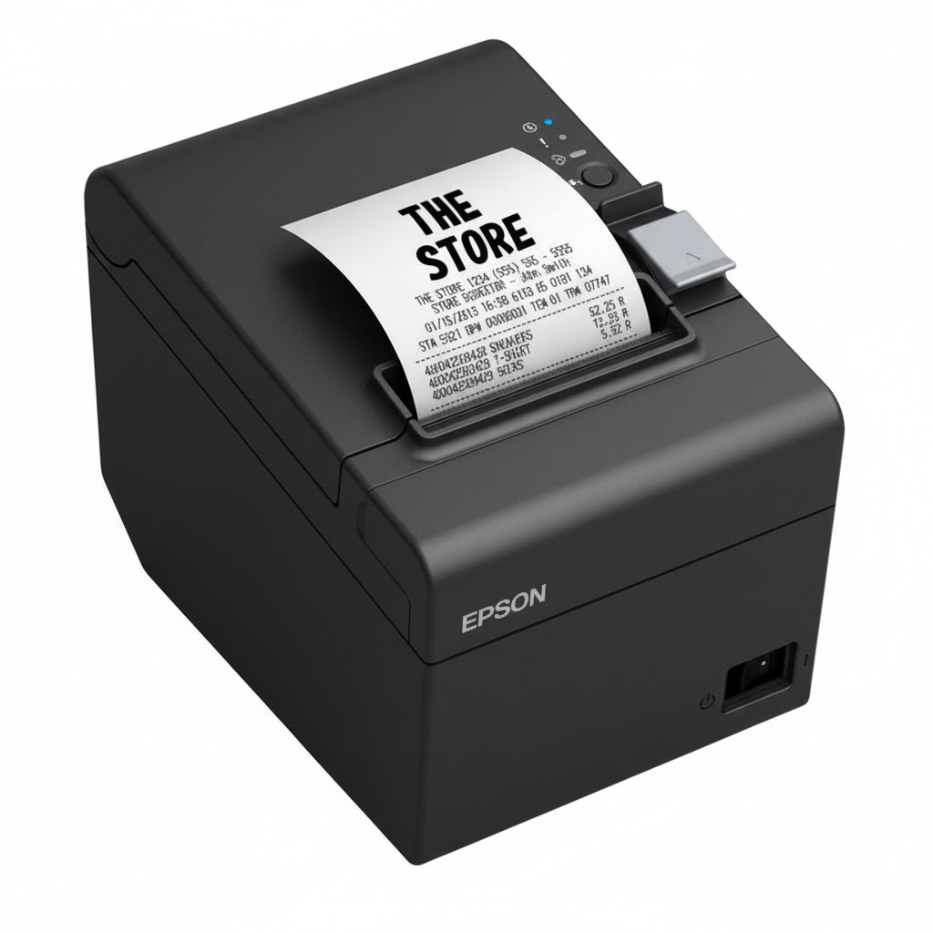 Epson TM-T20IIIE receipt printer printing sample receipt