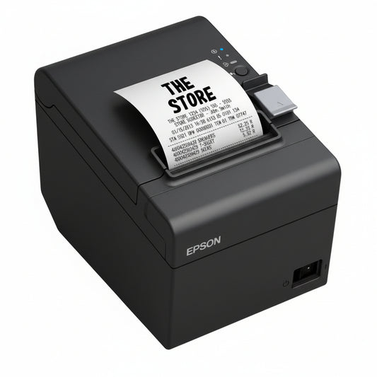 Epson TM-T20IIIE receipt printer printing sample receipt