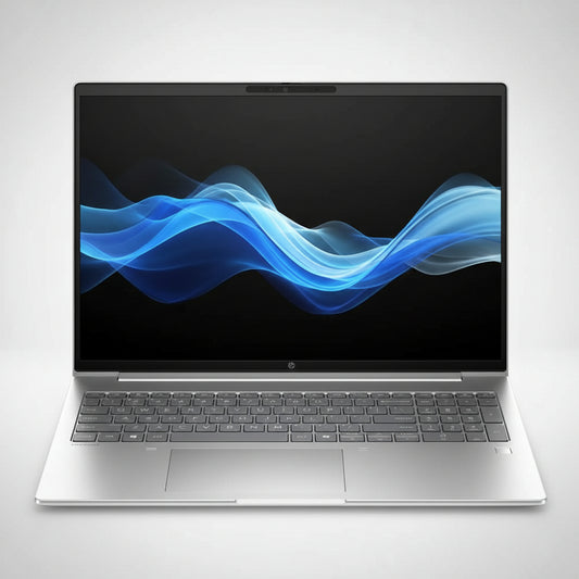 HP ProBook 4 G1i 16 notebook lid closed showing HP logo on silver chassis.

