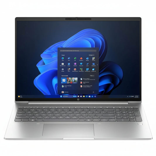 HP ProBook 4 G1a 16 notebook lid closed displaying HP logo on silver chassis.

