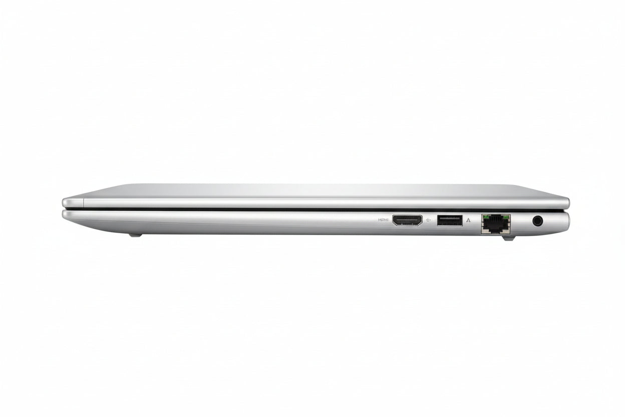 HP ProBook 4 G1a 16 open on flat surface displaying 16:10 aspect ratio screen.

