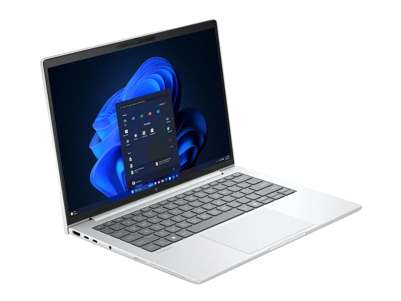 14-inch WUXGA low-power display showing desktop.

