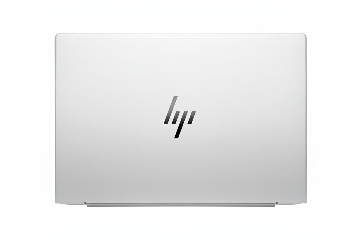 HP EliteBook 8 G1i 14 open on desk displaying anti-glare touchscreen surface.

