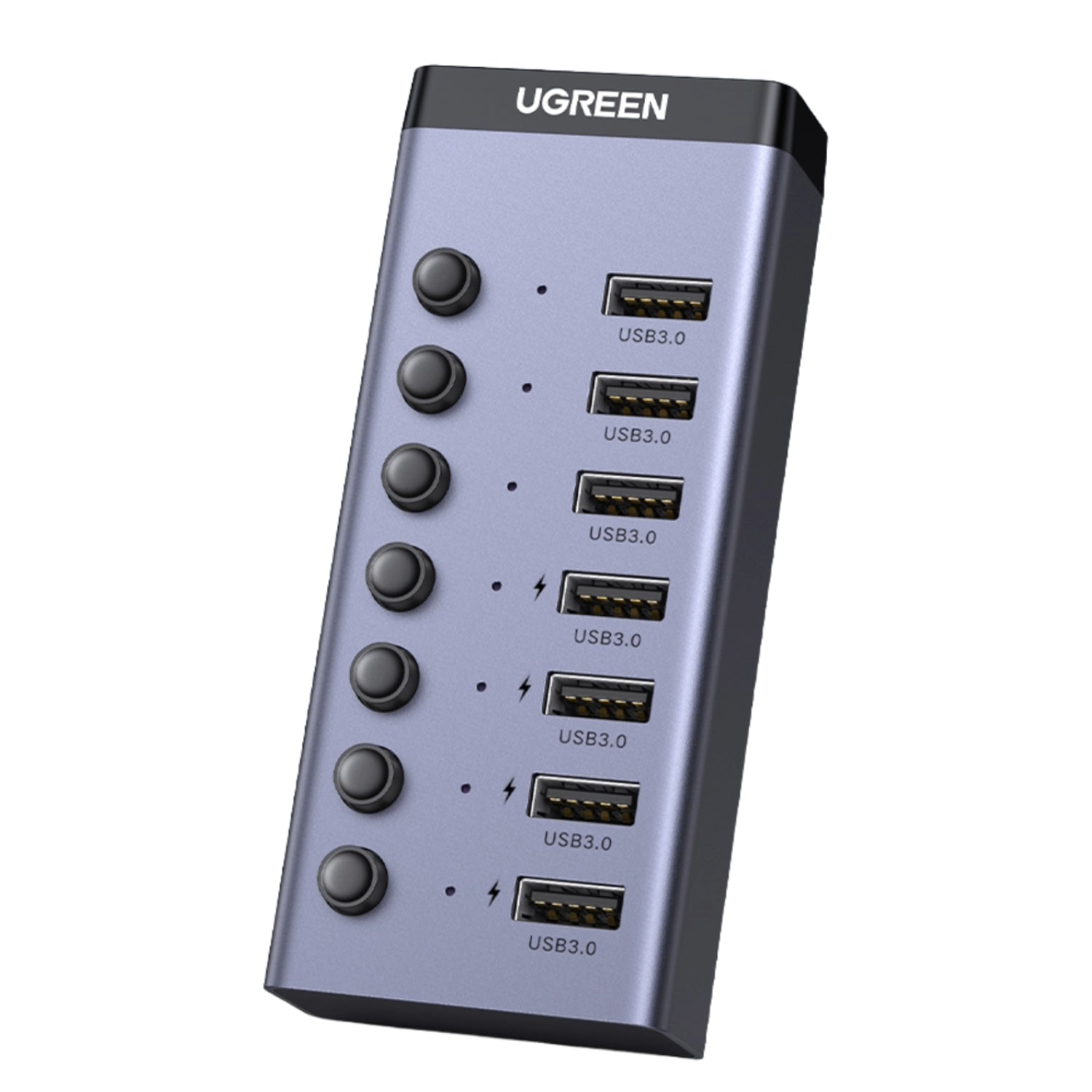 UGreen 7 in 1 USB 3.0 Desktop Hub with Type-C Input and Power Adapter Grey