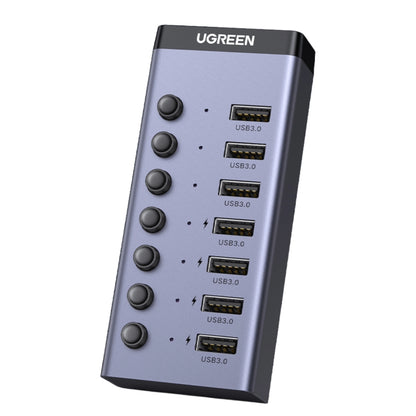 UGreen 7 in 1 USB 3.0 Desktop Hub with Type-C Input and Power Adapter Grey