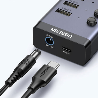 UGreen 7 in 1 USB 3.0 Desktop Hub with Type-C Input and Power Adapter Grey