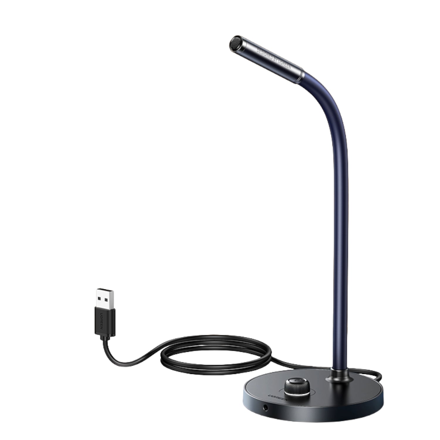 UGreen USB Desktop Basic Microphone – Black, Plug-and-Play 16-bit 48KHz Audio