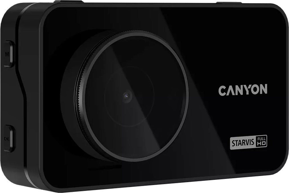 CANYON car recorder DVR10GPS FullHD 1080p Wi-Fi GPS Black features a sleek design with advanced recording capabilities.