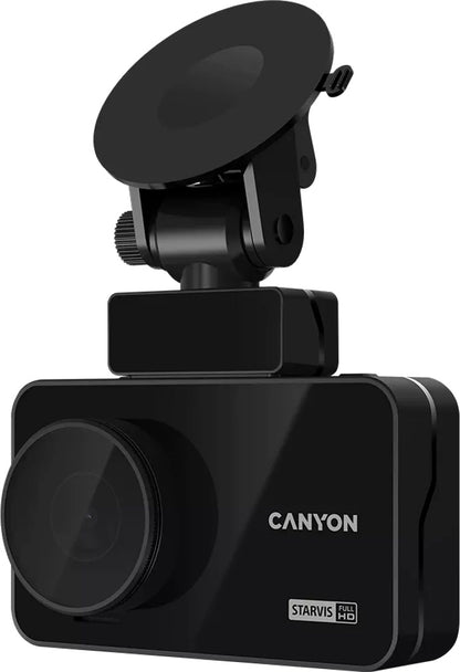 CANYON car recorder DVR10GPS FullHD 1080p Wi-Fi GPS Black features night vision and Wi-Fi for seamless recording.
