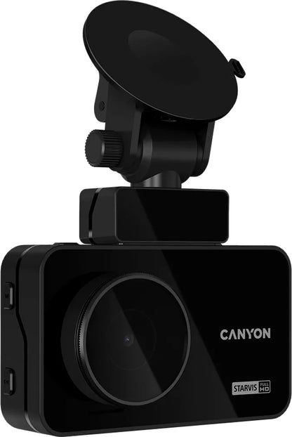CANYON car recorder DVR10GPS FullHD 1080p Wi-Fi GPS Black with night vision and 140° field of view for safe driving.