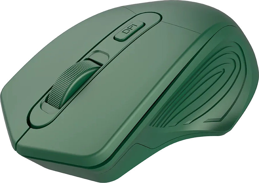 Green computer mouse on a white background