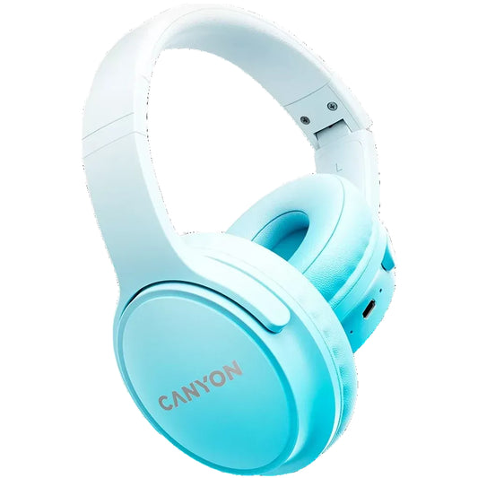 Canyon OnRiff 4 blue headphones angled view showing earcups