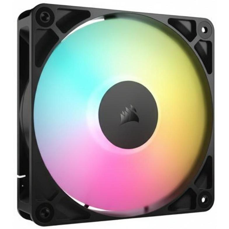 RGB LED fan with a black frame on a white background