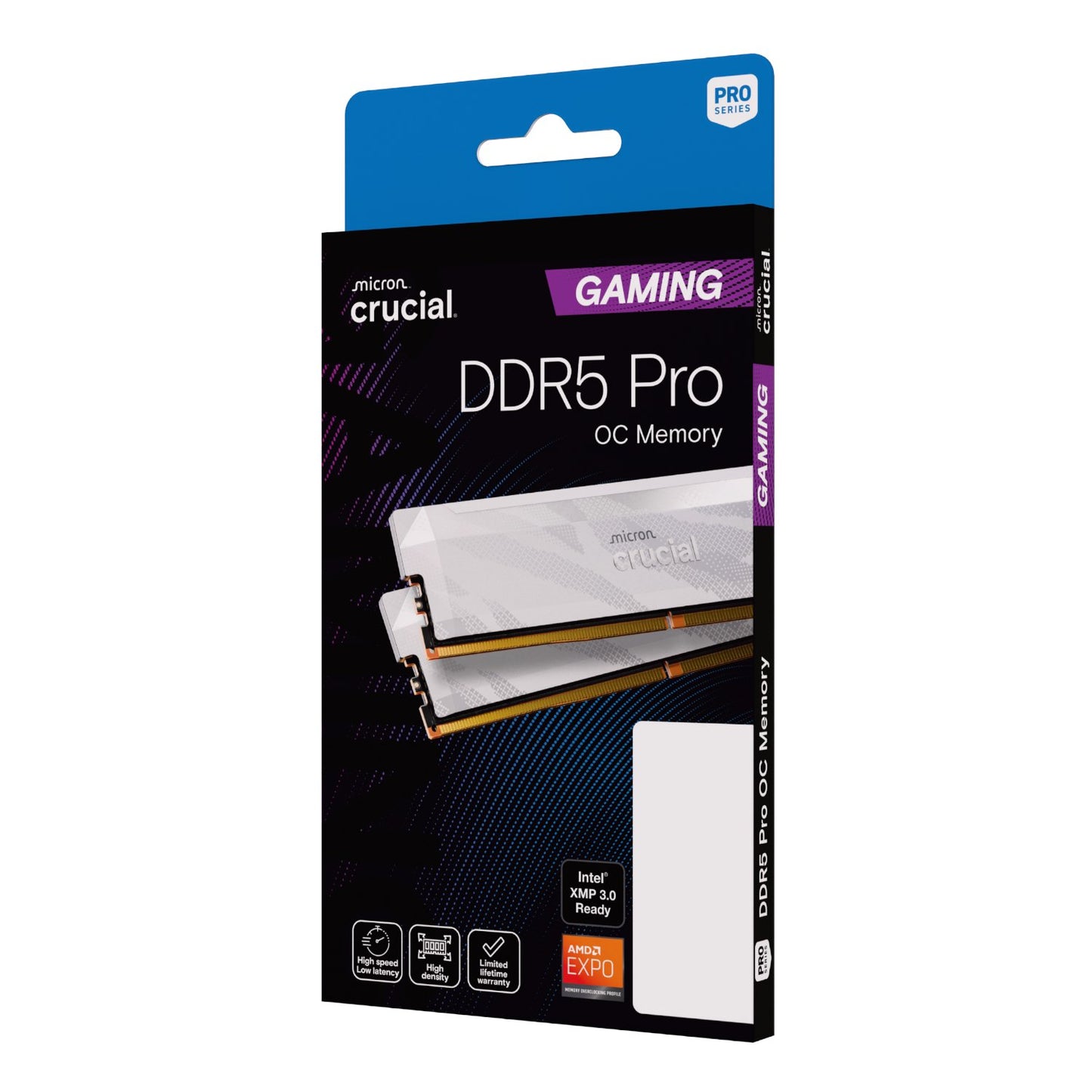 Crucial Pro Overclocking DDR5-6400 32GB Desktop Gaming Memory Kit (16GB x 2) – White