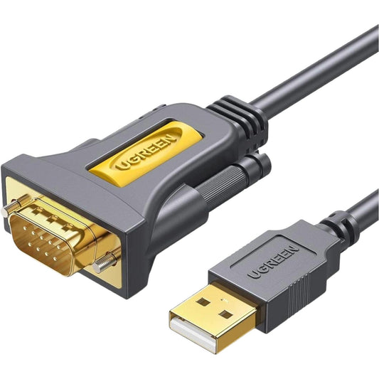UGREEN USB 2.0 to RS-232 Serial Adapter Cable (USB-A Male to DB9 Male)-Black