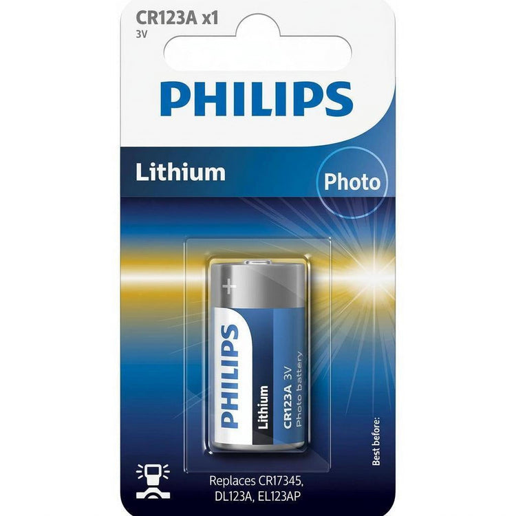 Philips CR123A/40 3V lithium battery retail pack
