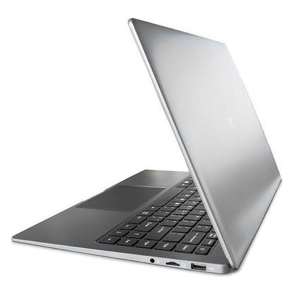 RCT ZEA2 CW14Q1B-B laptop and backpack bundle – notebook rear angled view showing lid and connections