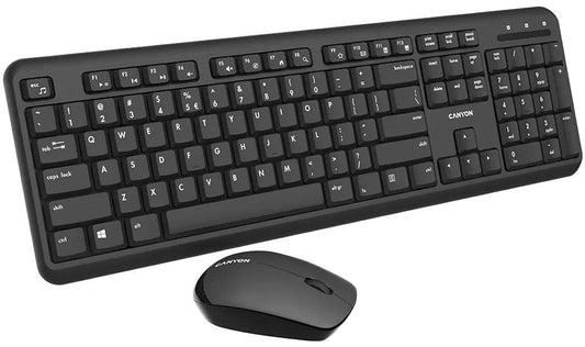 Canyon Wireless Keyboard and Mouse Set Velvet Black - CNS-HSETW02-UK/US