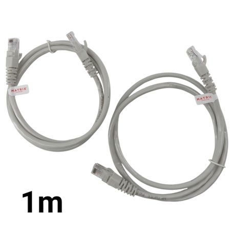 Cat6 Solid Copper 1m (2x) - Light Grey Cable - CAT6-SC-01X2
