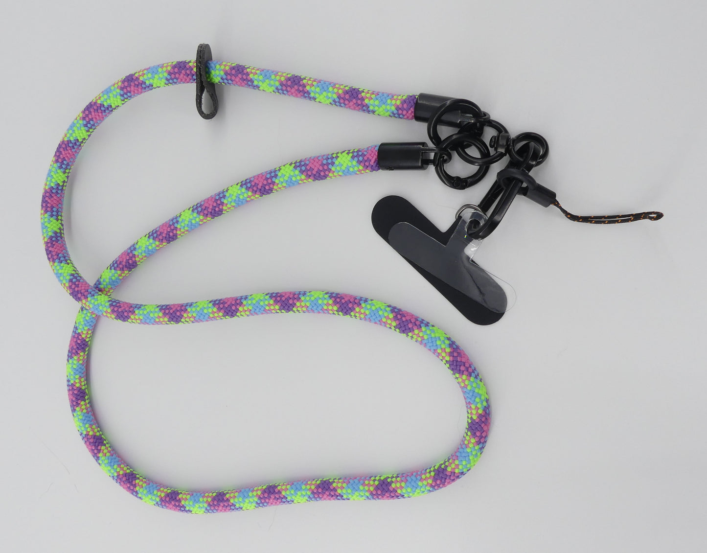 Cellphone Lanyard 85cm with Clip Holder - Green Multi-colour – LNY-09