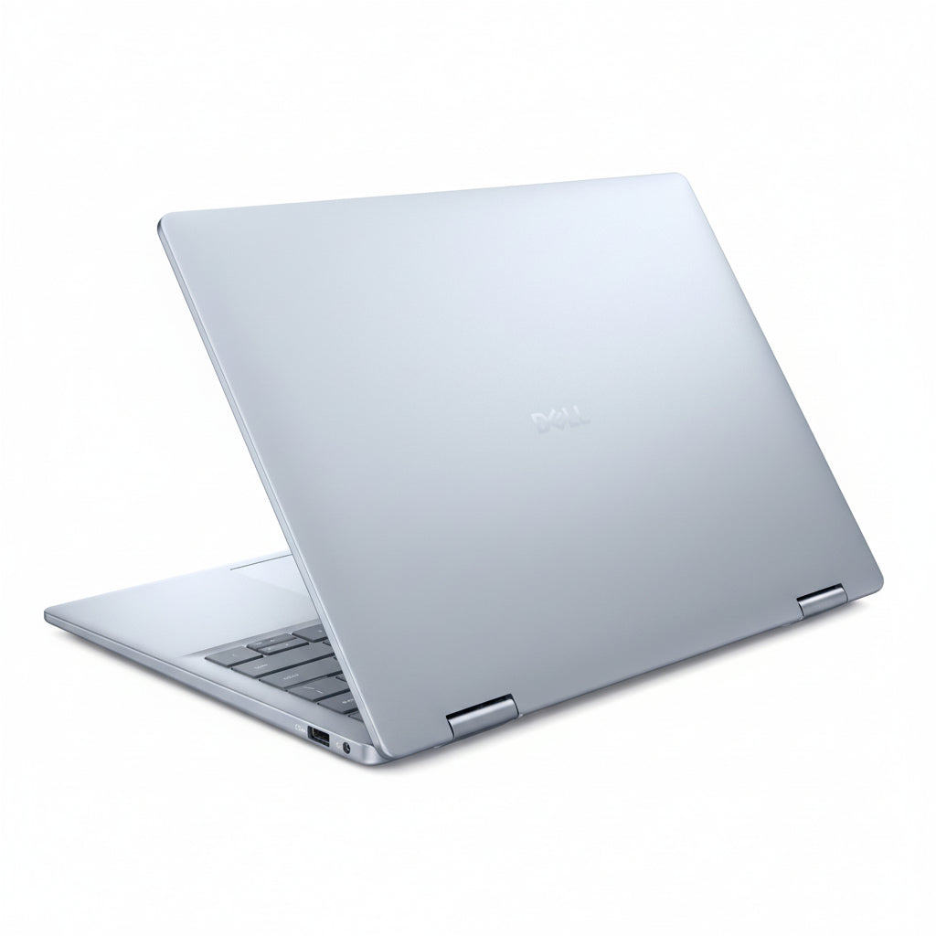 Dell 14 Plus convertible laptop folded in tent mode