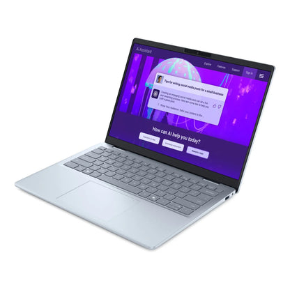 The laptop open, displaying the 14-inch 2.5K screen and full-size backlit keyboard.

