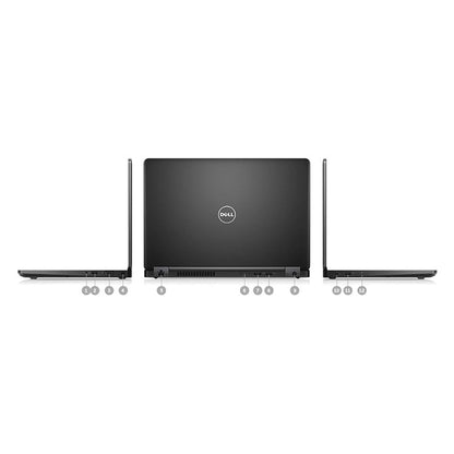 Dell Latitude 5480 refurbished notebook connectivity and side profile views