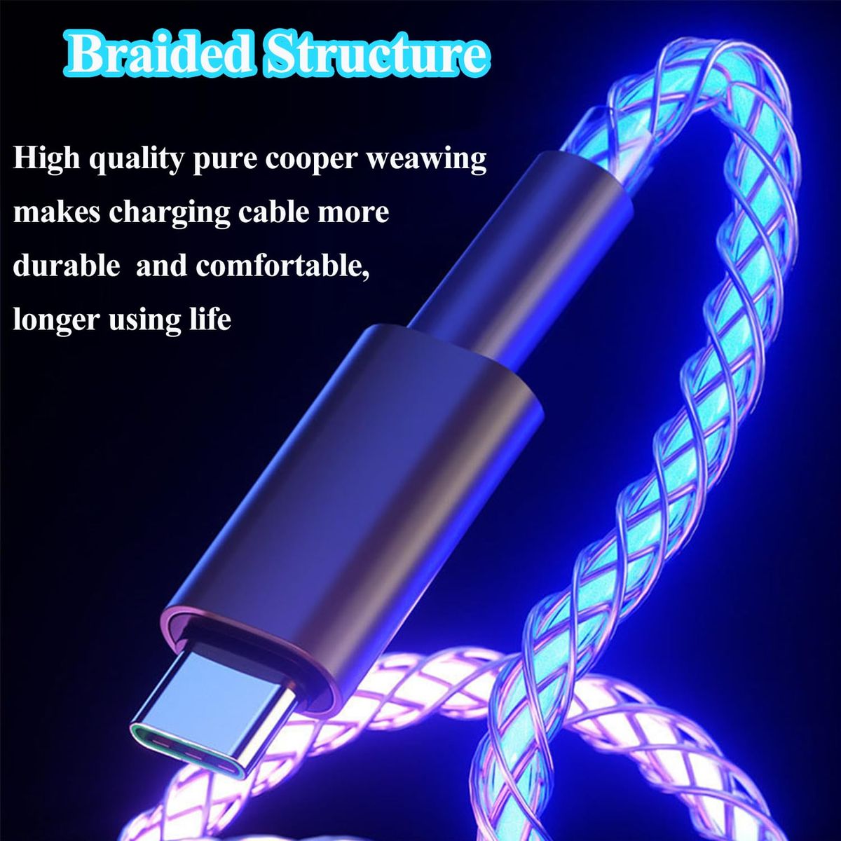 USB-C M-M Cable RGB 60W Fast Charging
