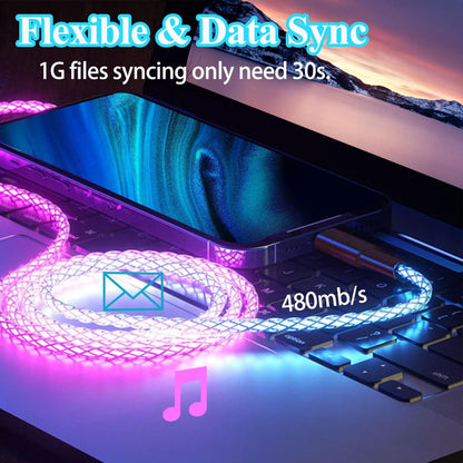 USB-C M-M Cable RGB 60W Fast Charging