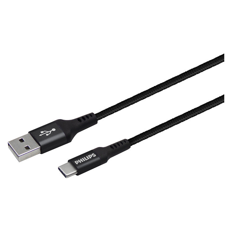 Philips DLC5206A/00 braided USB-A to USB-C cable connectors