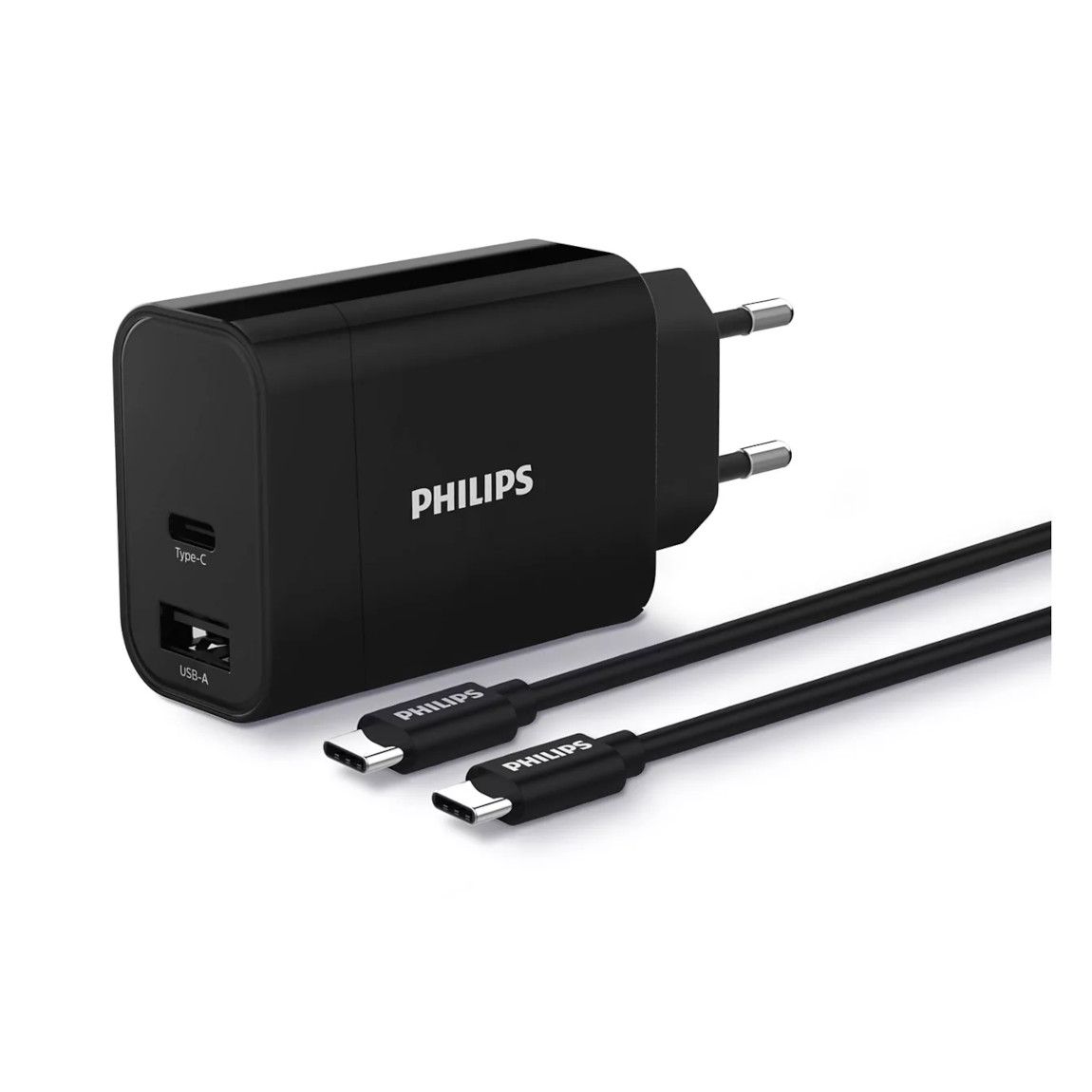 Philips 20W USB-C Power Delivery Wall Charger – Black