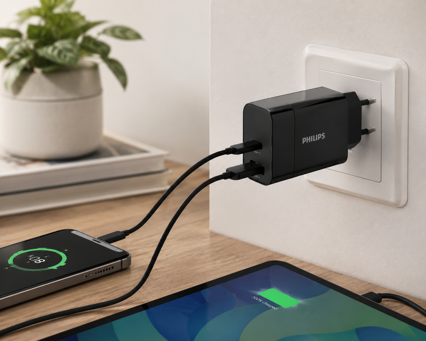 Philips 20W USB-C Power Delivery Wall Charger – Black