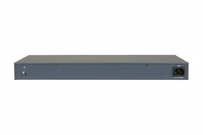Rear view showing power input and grounding.

