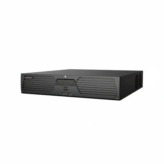 Hikvision 64-channel Acusense NVR front panel.

