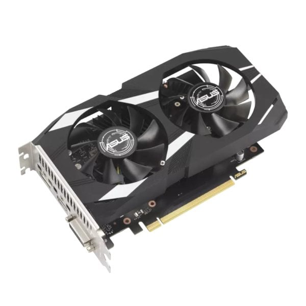 ASUS Dual GeForce RTX 3050 OC 6GB GDDR6 Gaming Graphics Card features dual fans for efficient cooling in compact builds.