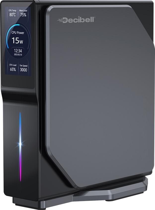 Decibell Mini Desktop Tower PC S1 Intel Alder Lake-N N100, 16GB RAM, 512GB SSD, Windows 11 Pro for home and office use.