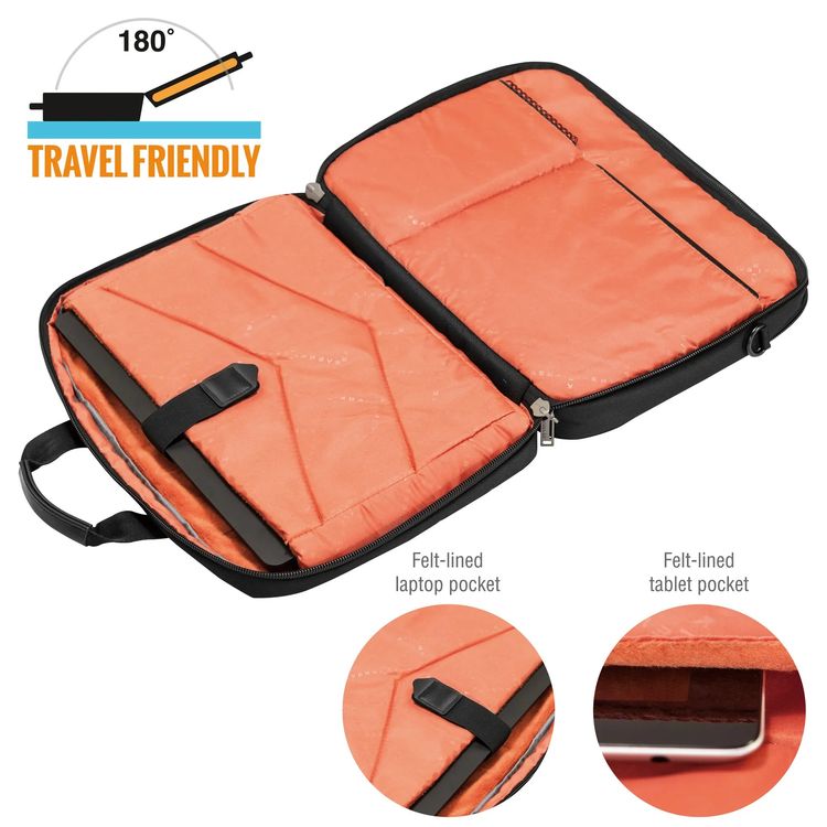 Everki Flight laptop briefcase EKB419 open view