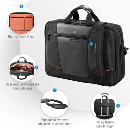 Everki Flight briefcase EKB419 interior detail