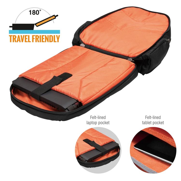 Everki Flight backpack EKP119 open laptop compartment