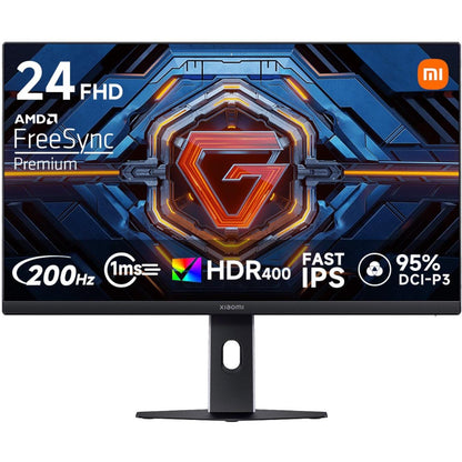 Gaming monitor with features displayed on the screen